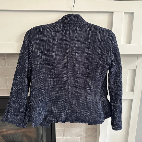 Banana republic Blue & White  Blend Tweed Blazer Size 0 - Picture 5 of 5